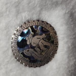 Vintage Mexican MOP silver‎  brooch/pendant